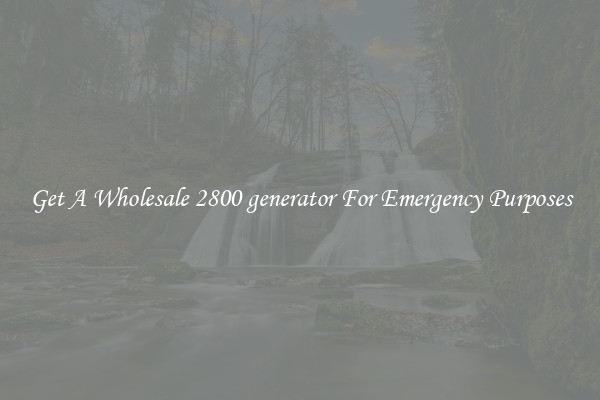 Get A Wholesale 2800 generator For Emergency Purposes