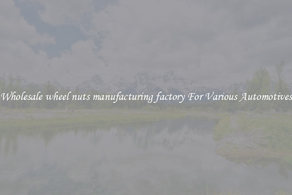 Wholesale wheel nuts manufacturing factory For Various Automotives