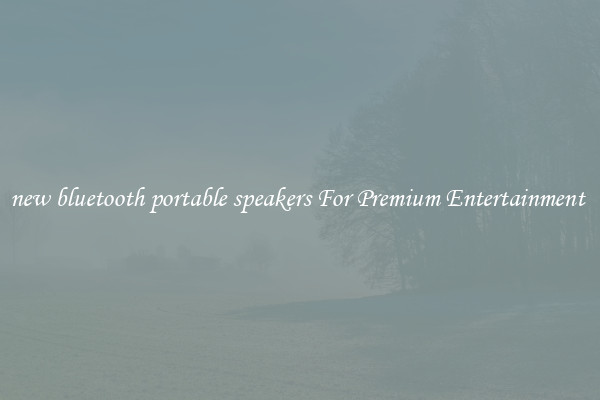 new bluetooth portable speakers For Premium Entertainment 