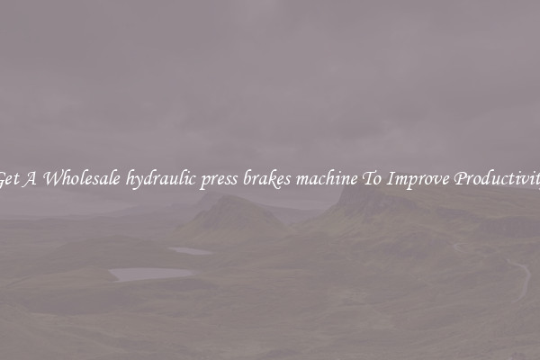 Get A Wholesale hydraulic press brakes machine To Improve Productivity