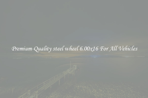 Premium-Quality steel wheel 6.00x16 For All Vehicles