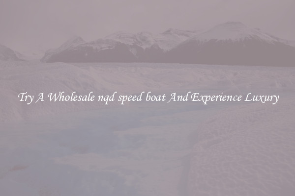 Try A Wholesale nqd speed boat And Experience Luxury