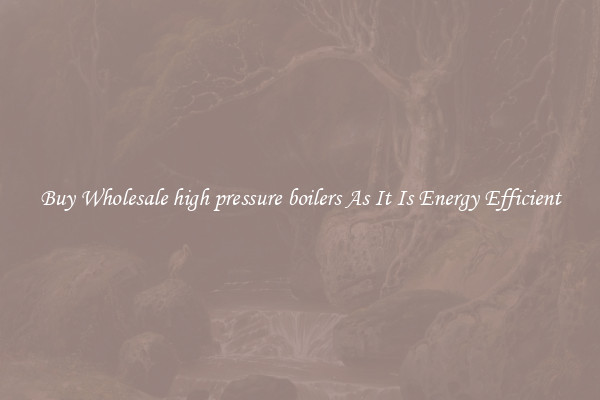 Buy Wholesale high pressure boilers As It Is Energy Efficient