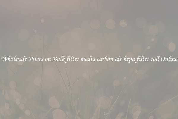 Wholesale Prices on Bulk filter media carbon air hepa filter roll Online