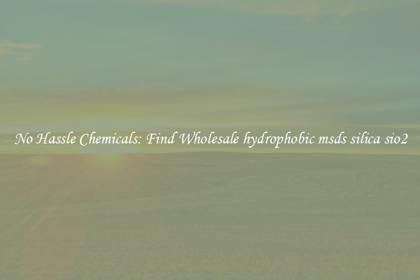 No Hassle Chemicals: Find Wholesale hydrophobic msds silica sio2