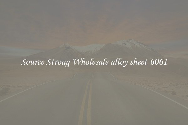 Source Strong Wholesale alloy sheet 6061